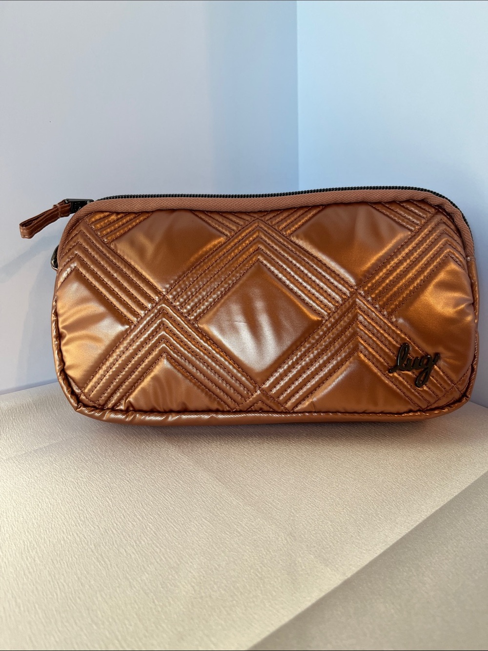 LUG - **NWOT** - Coupe XL Convertible Crossbody Bag in Metallic Chai